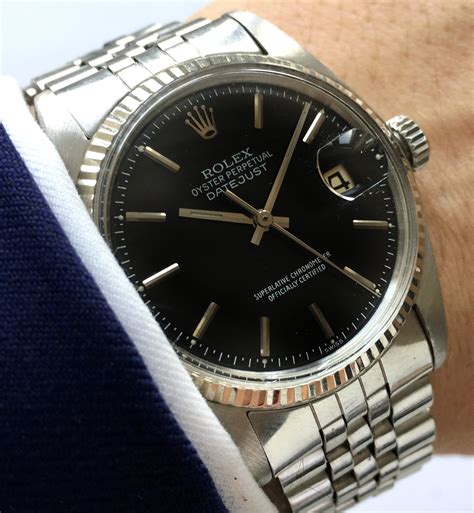 vintage rolex datejust black|rolex datejust black dial vintage.